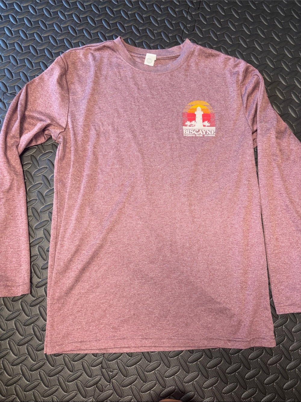 Biscayne National Park Sunset athletic Heather Mauve Long Sleeve
